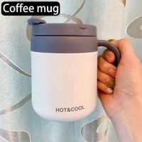 350500mlstainless steel coffee cup hot cup travel mug insulated airless bottle straight mouth cup creative airless portable cup