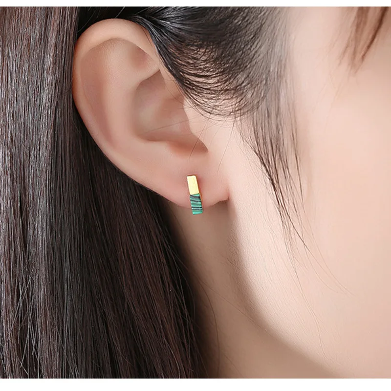 Женские серьги-гвоздики из серебра 925 пробы с бирюзой | Украшения и аксессуары