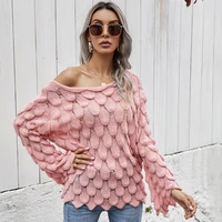 autumn explosive knitwear solid color multicolor round neck long sleeve pullover commuter sweater ladies clothing