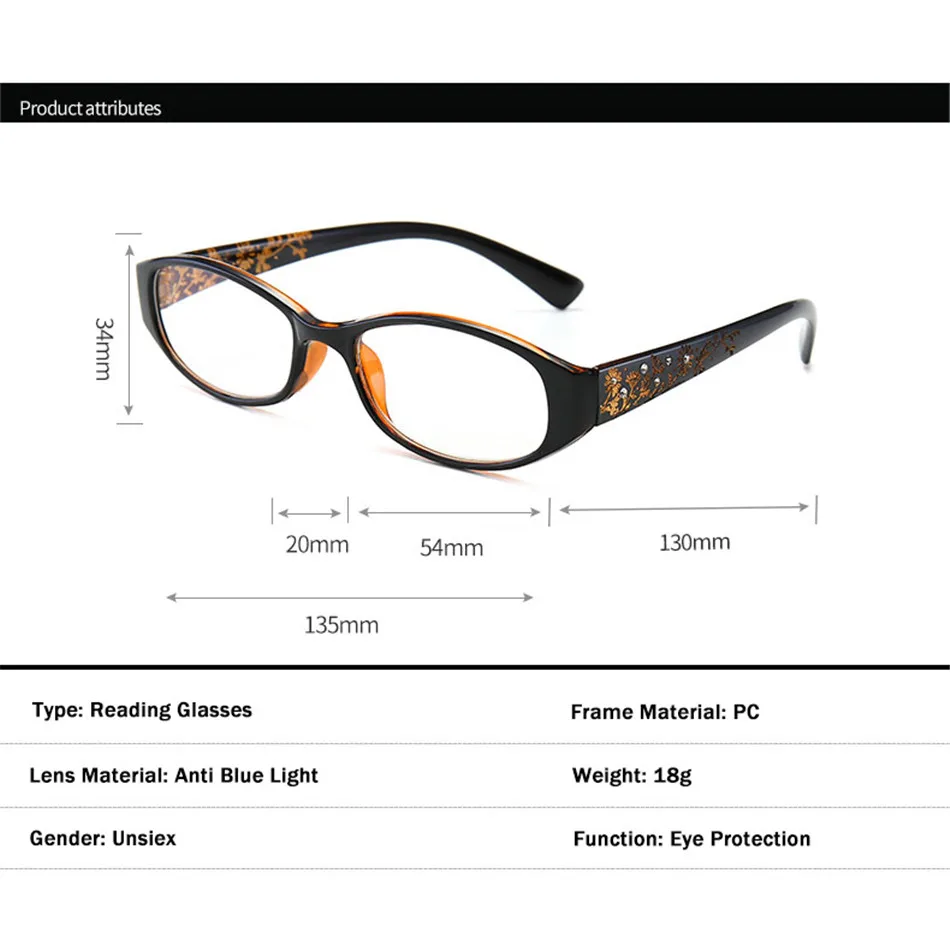 Ahora очки для чтения женские анти-голубые световые блокирующие цветок Алмазная