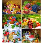 Алмазная 5D картина сделай сам, Набор для вышивки крестиком с изображением фруктов, натюрморта, винограда, мозаика для творчества, стразы, Декор