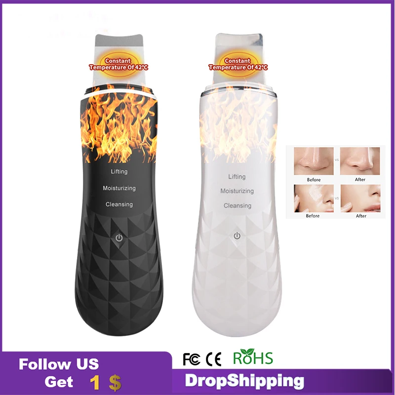 

Ultrasonic Skin Scrubber Blackhead Dead Skin Removal Deep Cleaning Machine Professional Peeling Beauty Device Massager for Face