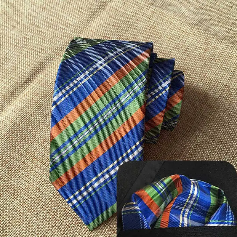 DOOBU Лидер продаж 6 см мужской тонкий галстук набор Карманный квадратный в клетку