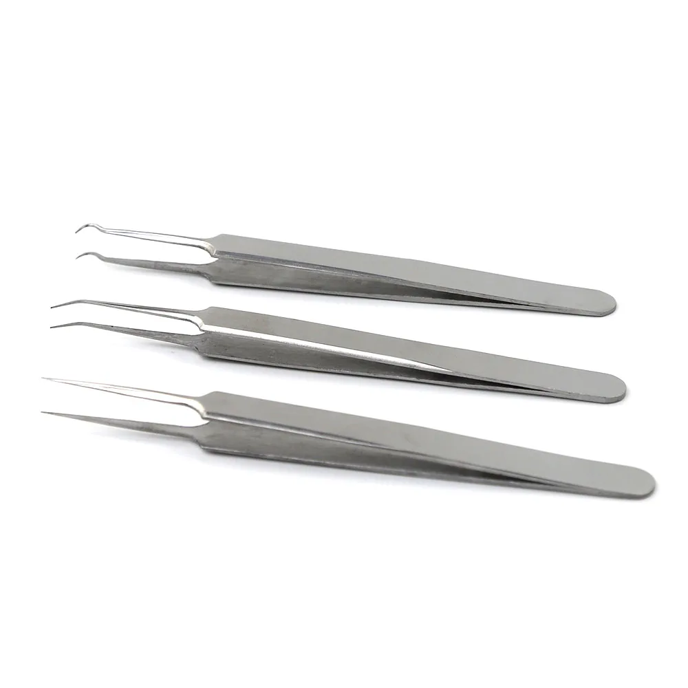 

1PC Professional Tweezers 3 Designs for Nail Art/Face Care/Eyelash Extension Blackhead Acne Blemish Pimple Remove Tools