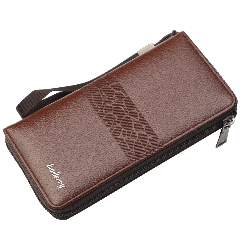 

Phone Wrist Wallet PU Leather Zipper Coin Cash Long Purses Mens Clutches Evening Party Billfold Solid Color Card Holder Moneybag