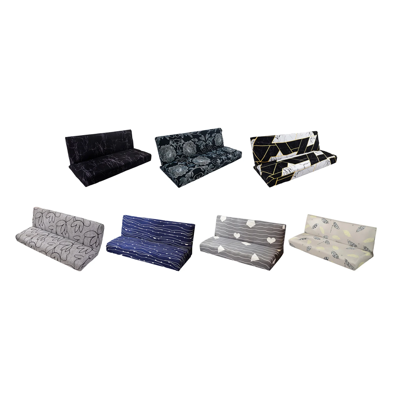 

Stretch Sofa Slipcover Armless Futon Cover Printed Furniture Protector Elastic Sofa Cover Folding Couch Shield Sofa Cover