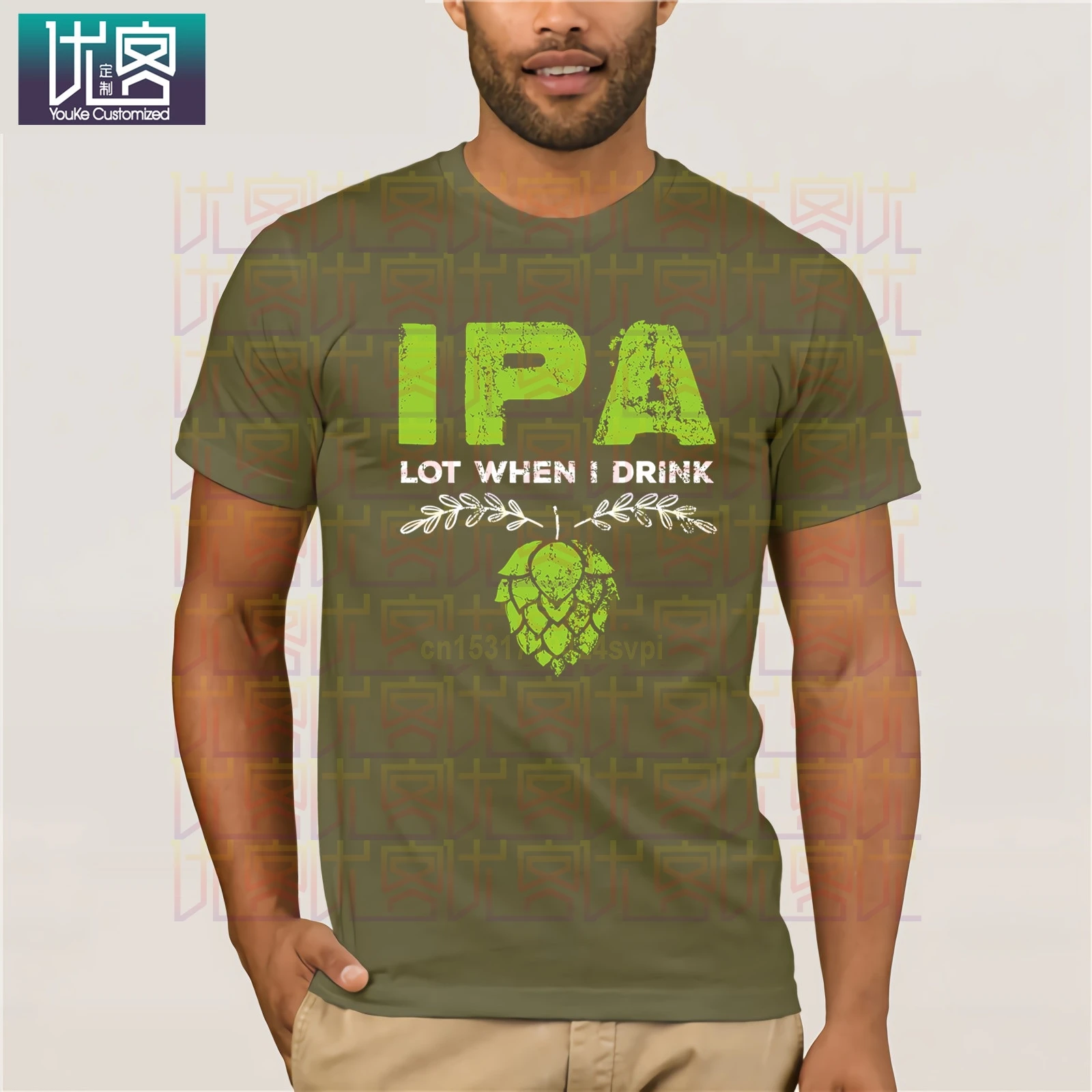 

IPA Lot When I Drink Craft Beer Distressed T-Shirt Clothes Popular T-Shirt Crewneck 100% CottonTees Amazing short sleeves unique