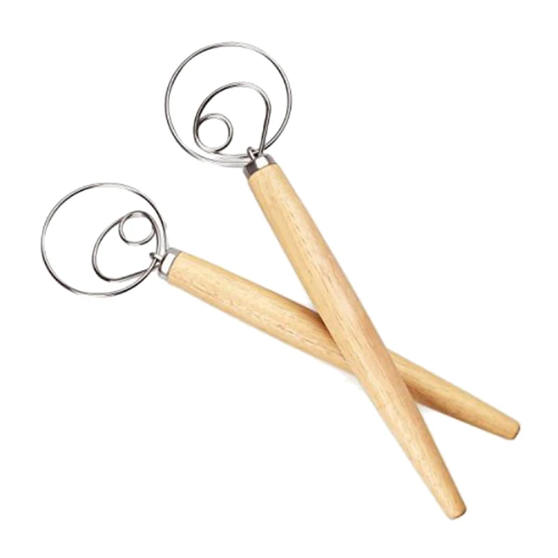

Professional-Grade Danish Dough Whisk Blender 2-Pack Baking Tools