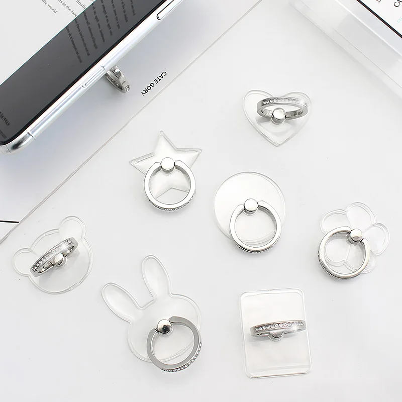 

1pcs Universal Transparent Finger Ring Holder 360 Degree Rotation Phone Stand Mount Portable Ring Holder for IPhone 11 12 Pro