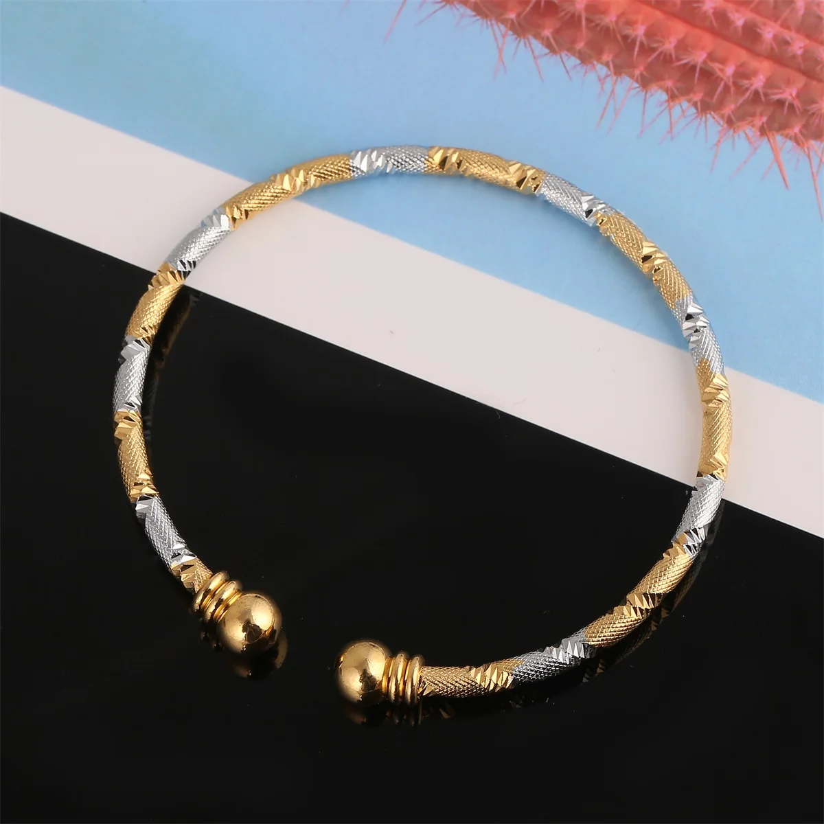 Открытые Браслеты Africa Dubai с золотым и серебряным покрытием для женщин мужчин