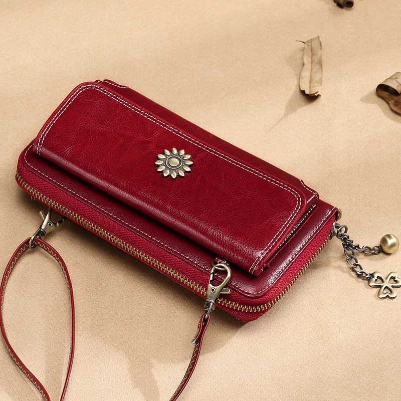 Женские кошельки из натуральной кожи SOUTH GOOSE женский длинный клатч для