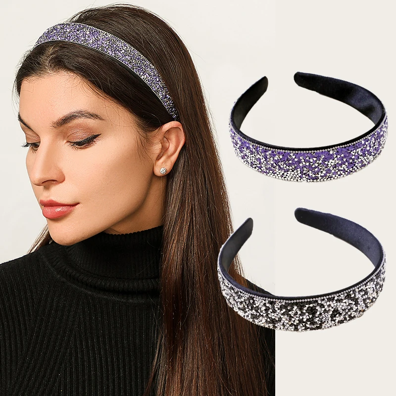

Women Crystal Headbands Fashion Hair Hoop Bands Bezel Luxurious Rhinestones Party Hairbands Women Hair Accessories Headdress