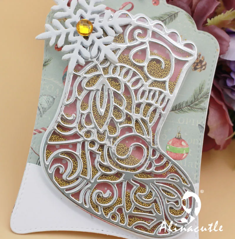 Die Cut Metal Cutting Dies Christmas Sock Scrapbooking Album Papercraft Handmade Card Stencil Cutter Punch Die Alinacutle