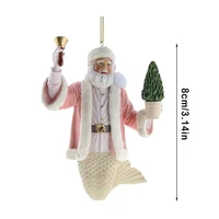 2pcs personalized holiday decoration hanging acrylic male mermaid christmas santa claus pendant
