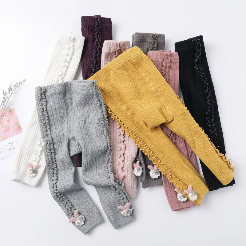 Medias de algod&oacute;n de moda para beb&eacute;, medias acanaladas calientes, suaves, rodilleras para beb&eacute;, informales de Color s&oacute;lido pantimedias S/M/L, Oto&ntilde;o e Invierno-1