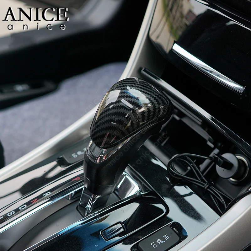 Carbon Fiber Color Inner Gear Shift Knob Cover fit For Honda Accord accessories 2013 ABS