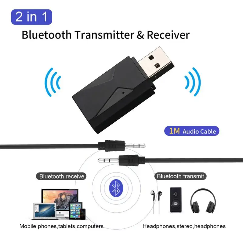 Сильный сигнал Bluetooth 5 0 адаптер аудио передатчик приемник 3 мм AUX Джек