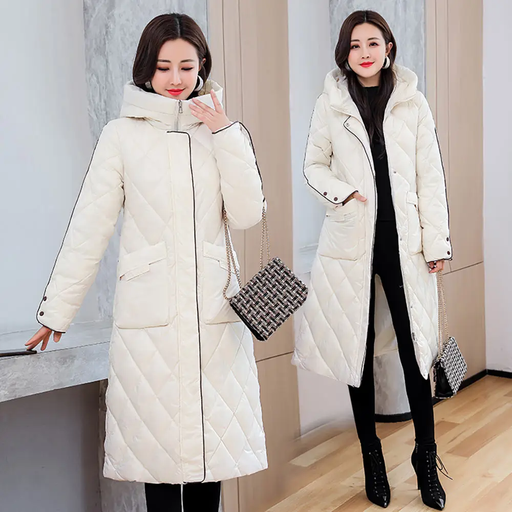 PinkyIsBlack Winter Clothes Women Fashion Outwear Casual Jacket Winter Coat All-Match Hooded Warm Loose Thick Long Parka Women