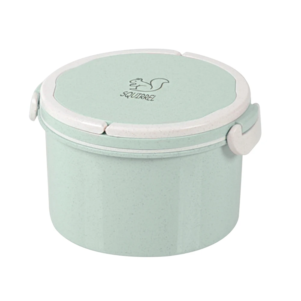 Food Storage Lunch Box Picnic Container Portable Fruit Office Student Home With Handle Lightweight Round Double Layer Bento | Дом и сад