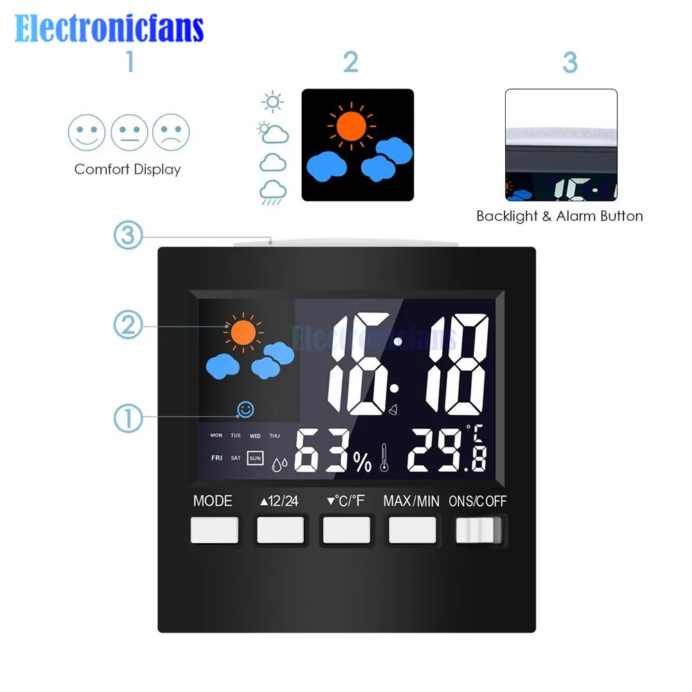 Домашний светодиодный дисплей с цифровой подсветкой будильник настольные часы
