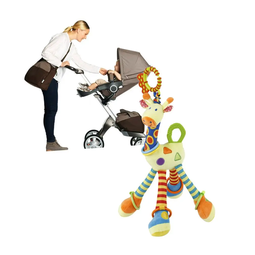 OCDAY плюшевая игрушка для новорожденных мягкие колокольчики в виде жирафа