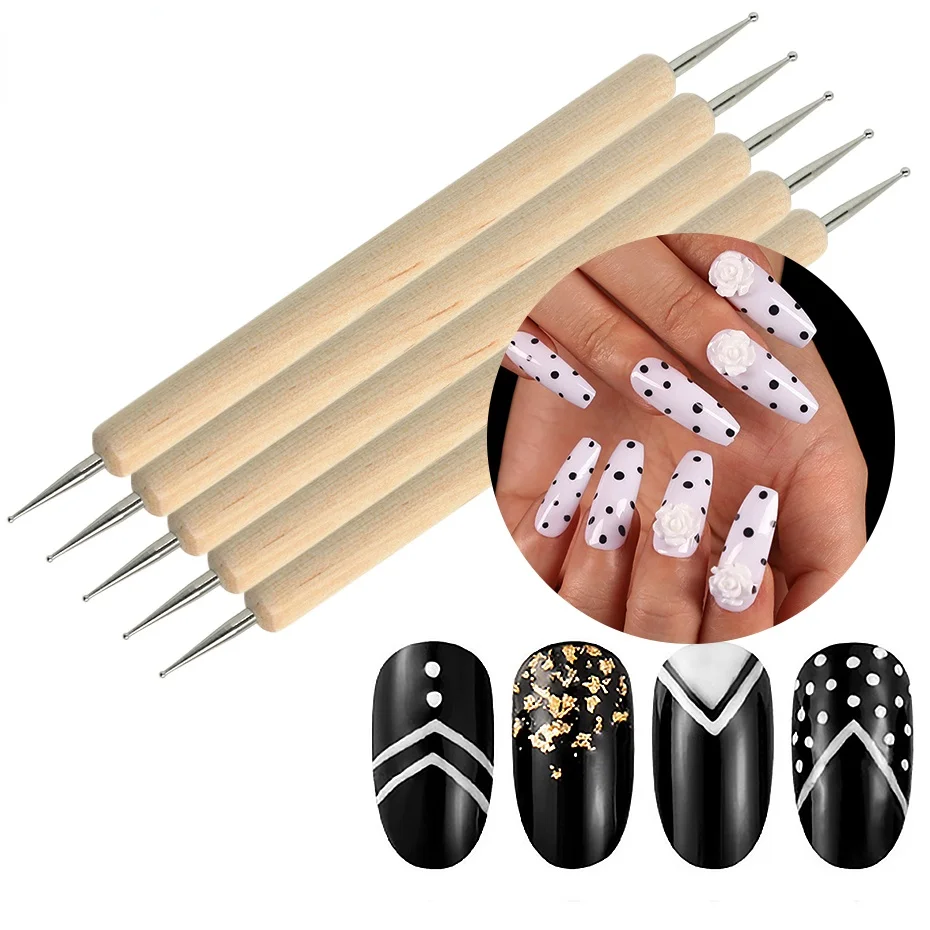 

Double Ends Nail Dotting Pen Drawing Painting UV Gel Polish Brush Wax Pencil Rhinestone Stud Picker Manicure Nail Art Tool