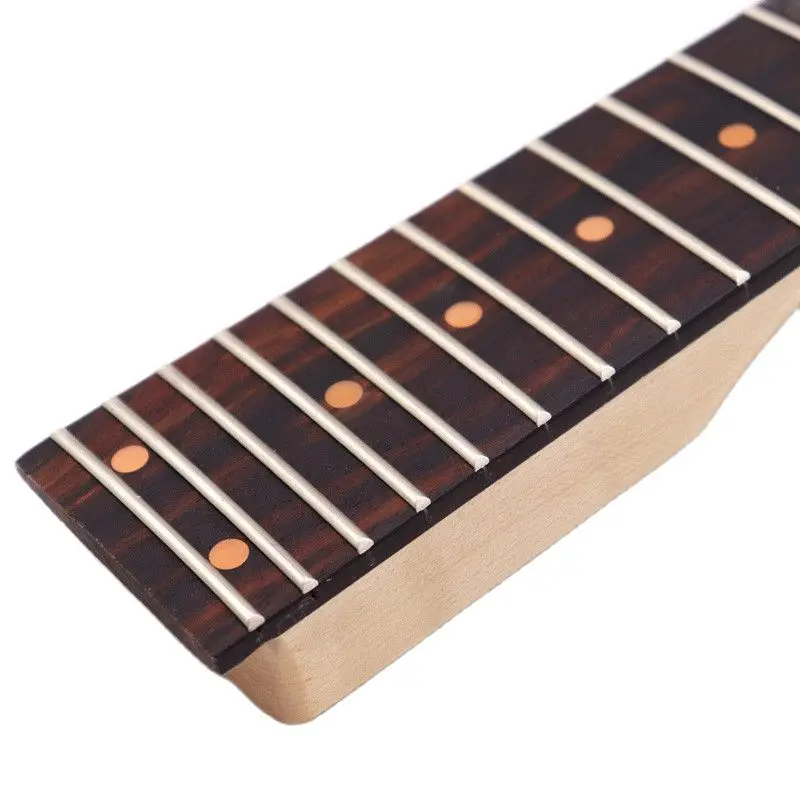 

6 Strings Electric Guitar Neck Canada Maple Wood Guitar Arm Black Headstock 24 Frets Red Point Position Marks with Trust Rod