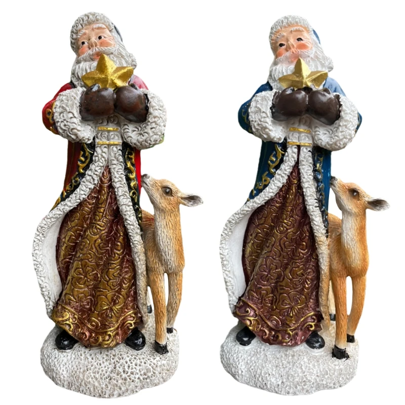 

Рождественская Фантазия с оленем, звезда, орнамент из смолы, коллекционная статуя, Рождественское украшение для дома и рабочего стола