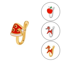 festive nose ring christmas tree lady electroplating cartoon nose cuff nose clip nose cuff
