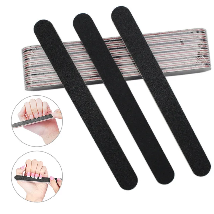 

50pcs/5pcs/10pcs Nailfile Professional Nail Buffer Black Sandpaper Strong Straight Lime Angle 100/180 Buffing Sanding Files