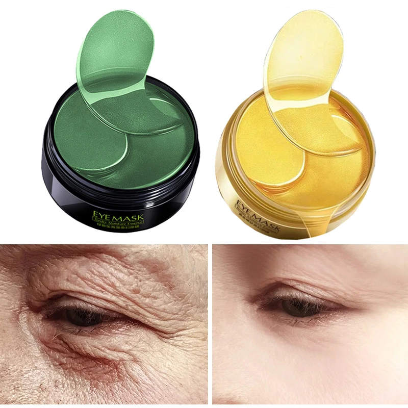 Гидрогелевые патчи для глаз 60 шт. Антивозрастная коллагеновая маска золотисто