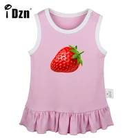 new summer cute baby girls sleeveless dress sweet strawberry fruit blueberries pleated dress infant clothes cotton vest dresses