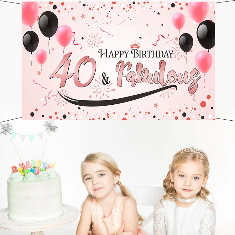 

Rose Gold 40 Birth Fabulous Background Banner Meet 40th Garlands Cheer 40 Happy Birthday Party Decor Fortieth Birthday Wall Dec