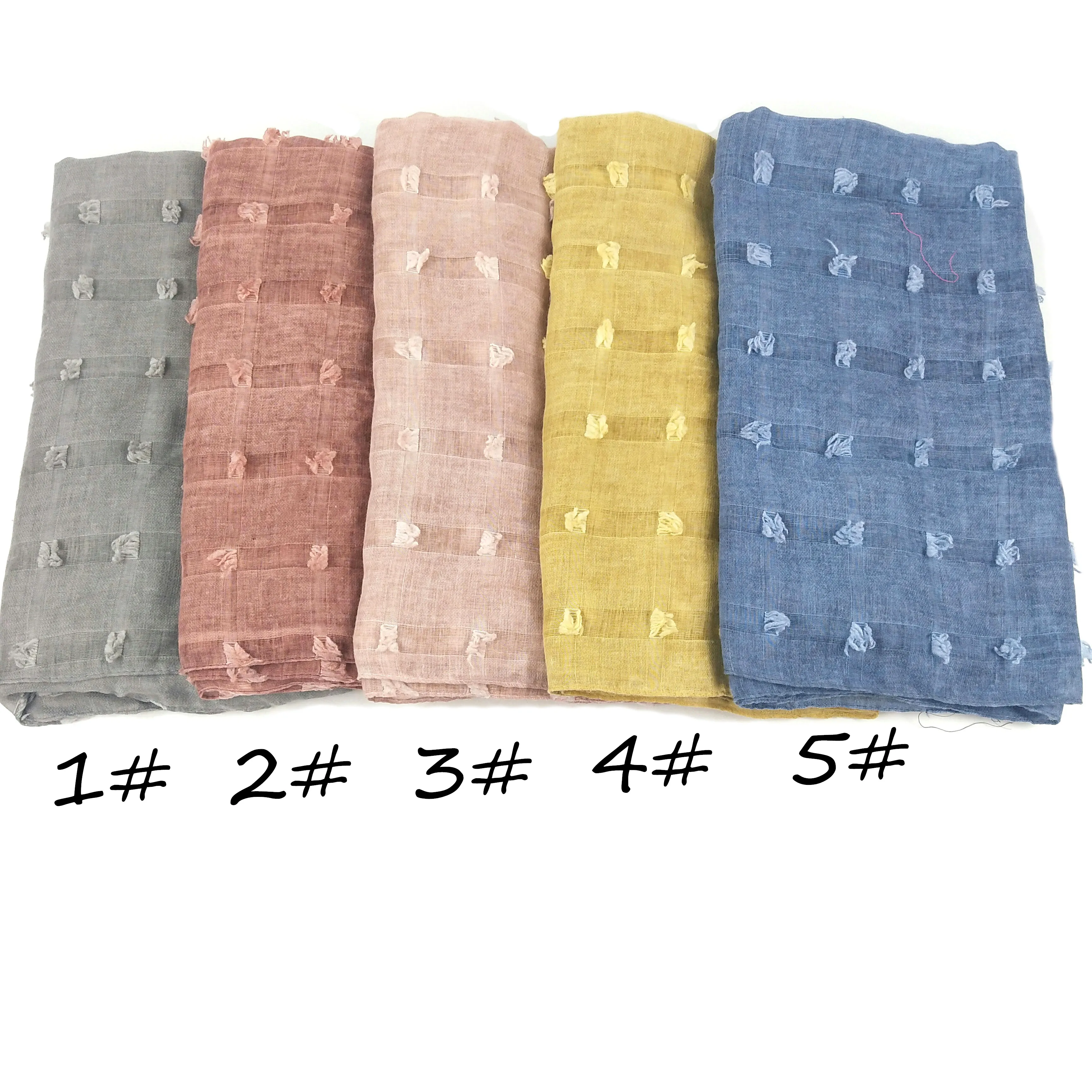 

S23 10pcs Crinkled hijab Wrinkle scarf Bubble cotton viscose scarf Crinkle Plain Shawl muslim Head Hijab Scarf