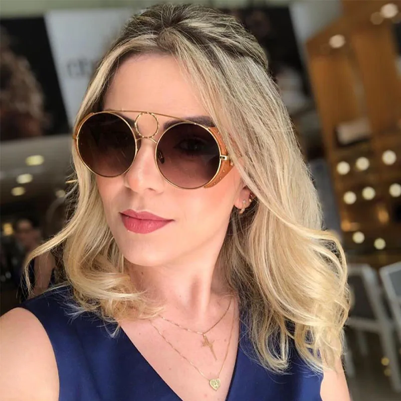 Очки солнцезащитные круглые в винтажном стиле UV400 для мужчин и женщин|Женские