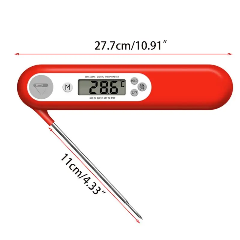 

Digital Instant Read Meat Thermometer with Backlight LCD Super Long Probe Kitchen Grill Cooking BBQ Baking Food Thermometure