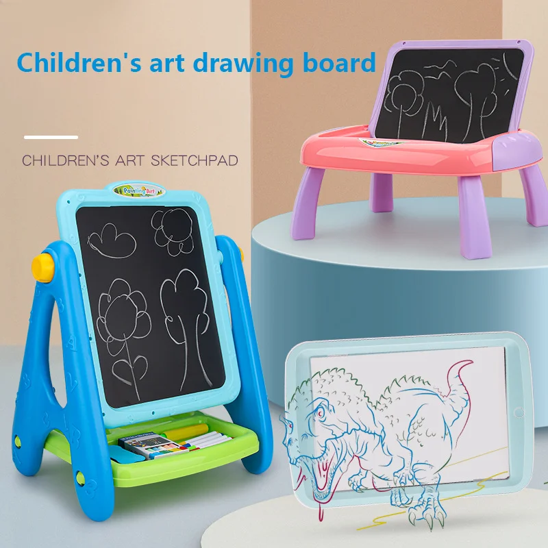 

Children's Double-sided Color Painting Toys Creative Puzzle Drawing Board Dual-purpose Magnetic Graffiti Color Erasable