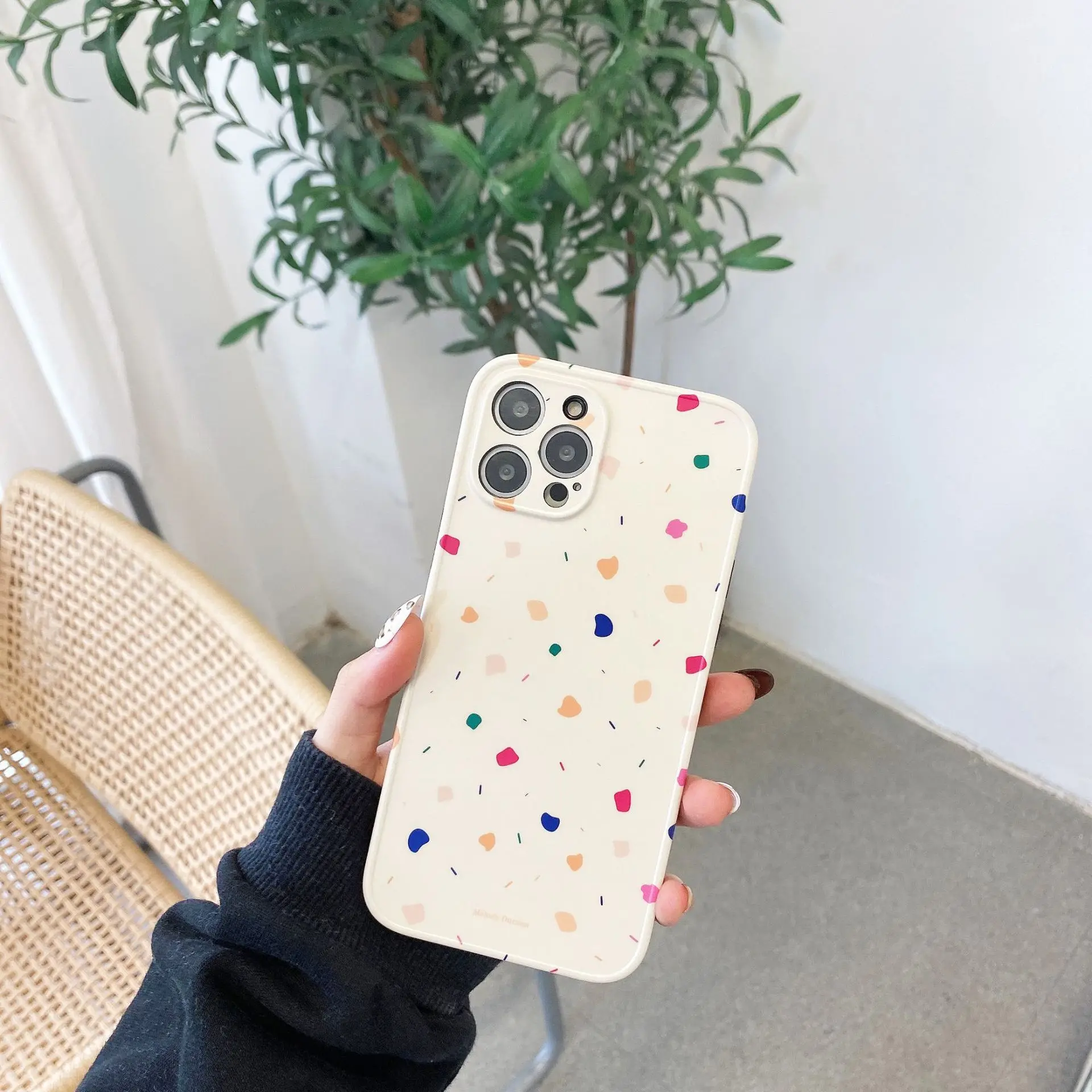 retro color stone wall painting art japanese phone case for iphone 11 12 pro max xr xs max 7 8 plus x 7plus case cute soft cover free global shipping