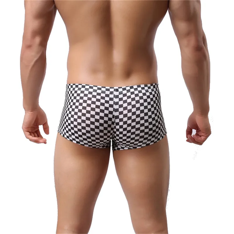 Mens Boxer Shorts Underwear Classical Plaid Boxers Low Rise Underpants Trunks Nightwear Bulge Pouch Lingerie Male Homme Panties | Мужская