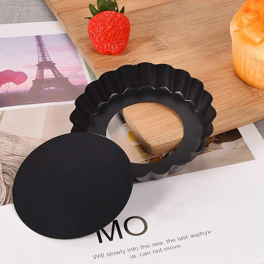 1/2/3PCS 10CM Mini Baking Pan Removable Bottom Tart Pans Nonstick Round Tartlet Mold Quiche Pie Mould Pastry Bakery Accessories | Дом и сад