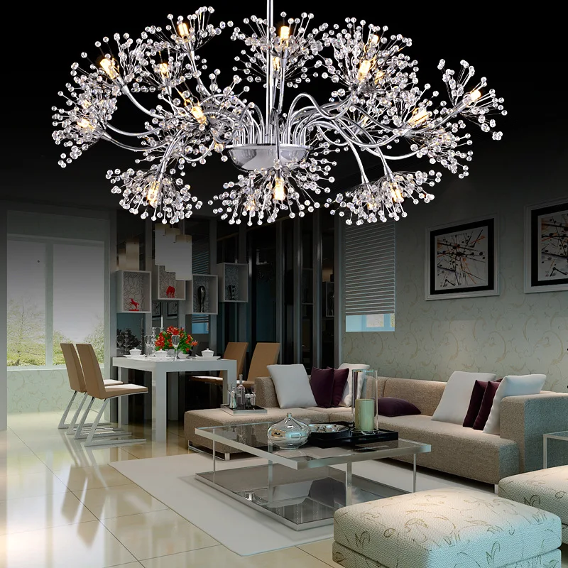 

Crystal Lamp Modern Design Led Chandeliers Decor Home Lighting For Living Room Bedroom Foyer Kitchen Lustres Light Fixtures G4