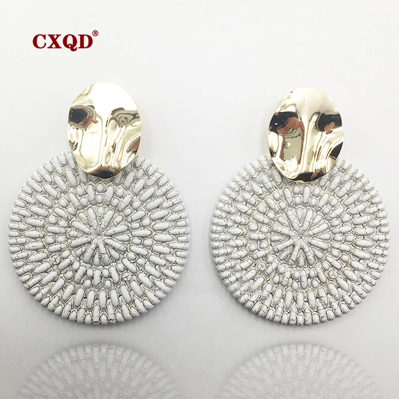 Женские серьги подвески CXQD геометрические из сплава золота и смолы модные
