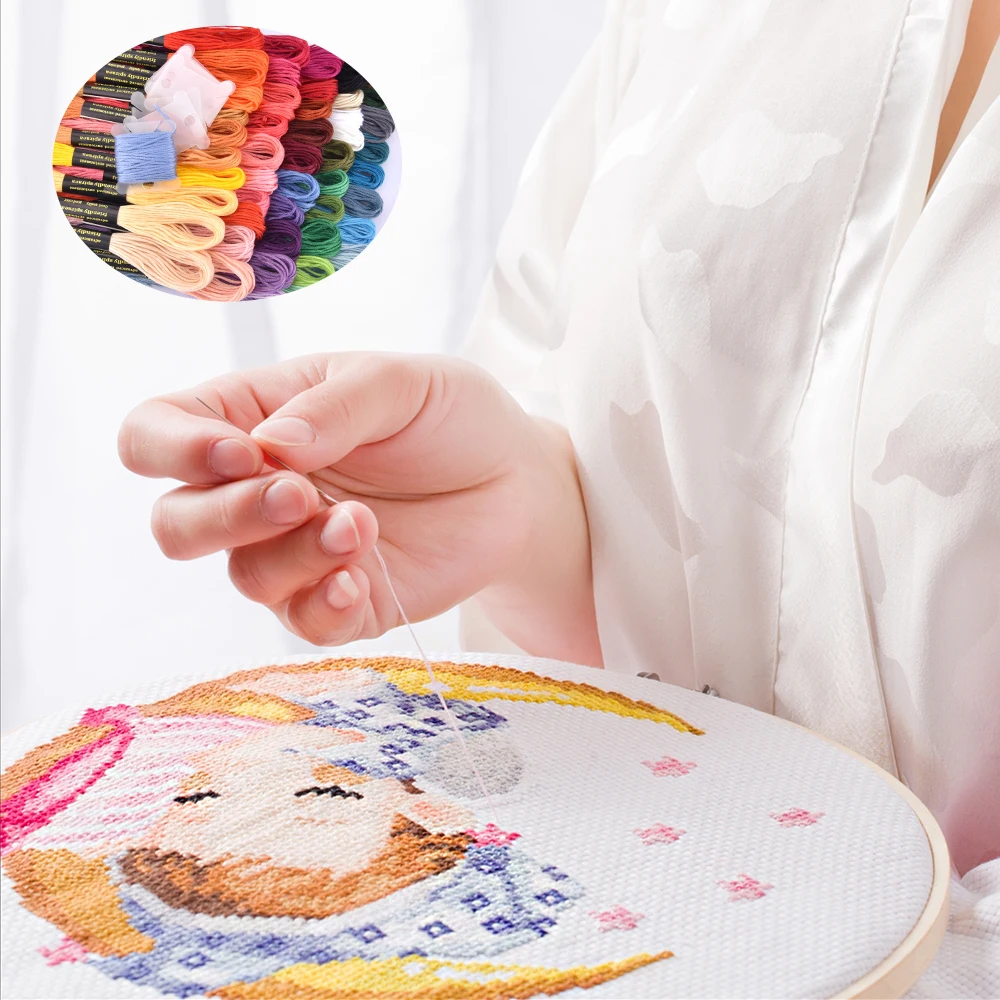 Нить для вышивки крестиком 1 шт. Радужная портативная прочная практичная