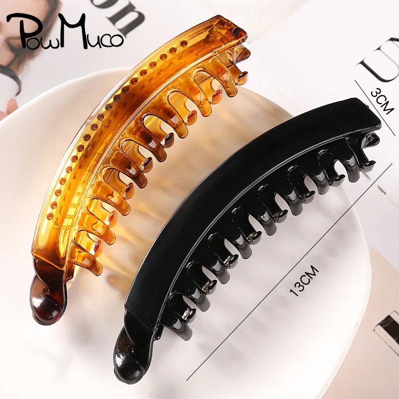 

Powmuco Geometric Plastic Banana Clip Hairstyle Design Hairdressing Styling Tool Fashion Accessories for Ponytail Holder Hairpin