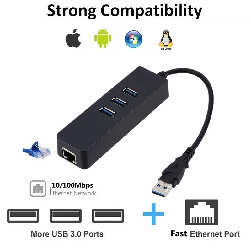 USB-хаб с 3 портами 0 Мбит/с 100 | Компьютеры и офис