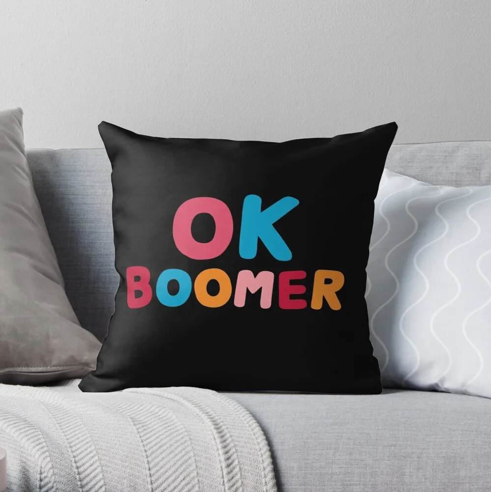 

Ok boomer Throw Pillow Cushion Cover Polyester throw pillows case on sofa home living room car seat decor 45x45cm