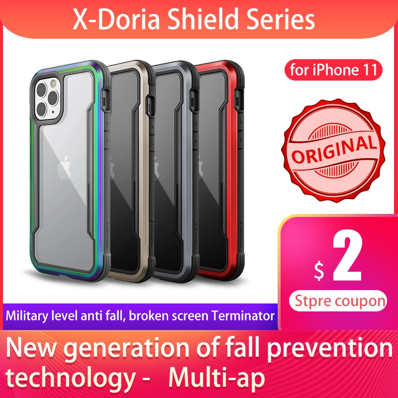 

X-Doria Defense Shield Phone Case For iPhone 11 Pro Max Military Grade Drop Tested Case Cover For iPhone 11 Pro Aluminum Cover