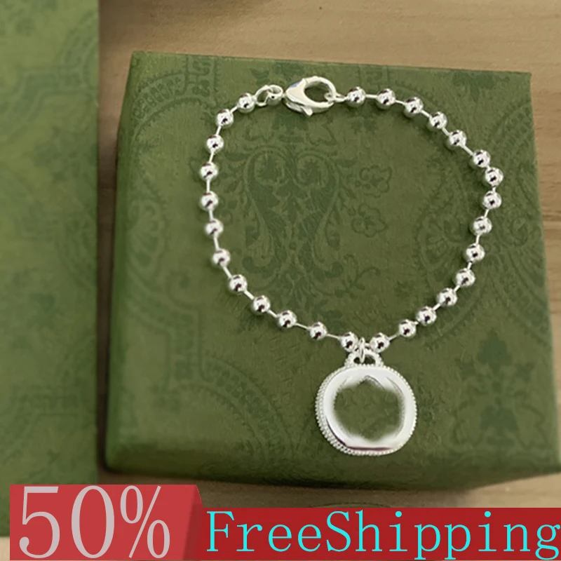 

925 Sterling Silver Original Luxury Brand Retro Hip Hop Men's And Women's Bracelet Birthday Valentine's Day Gift