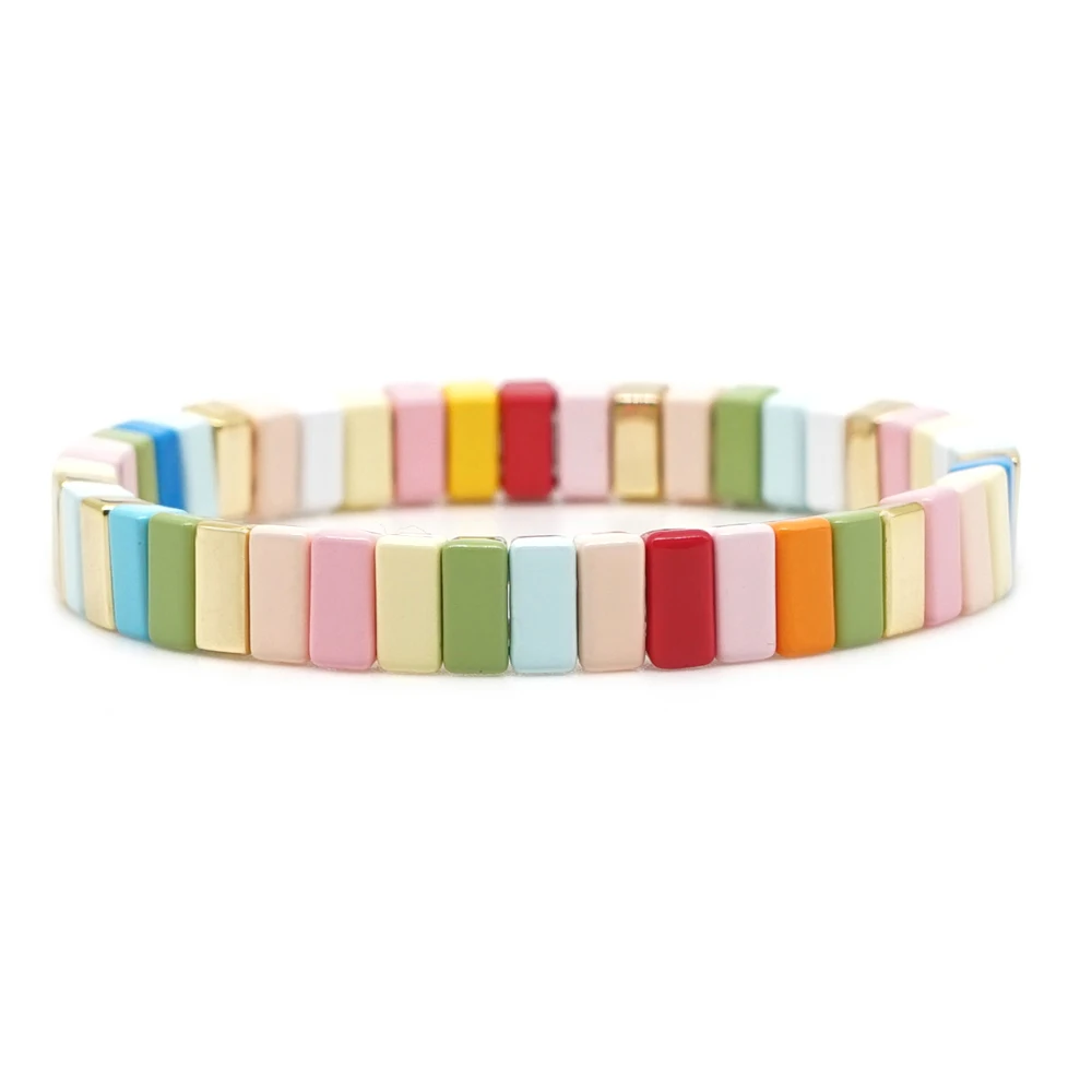 Новинка 2020 браслеты из сплава карамельных цветов в стиле бохо штабелируемые для