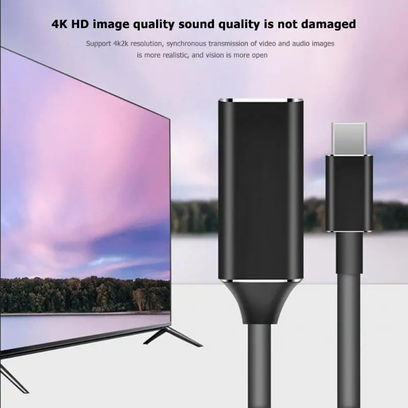 Портативный Тип USB C адаптер из алюминиевого сплава 4K 2K 30 Гц HD HDTV экранный